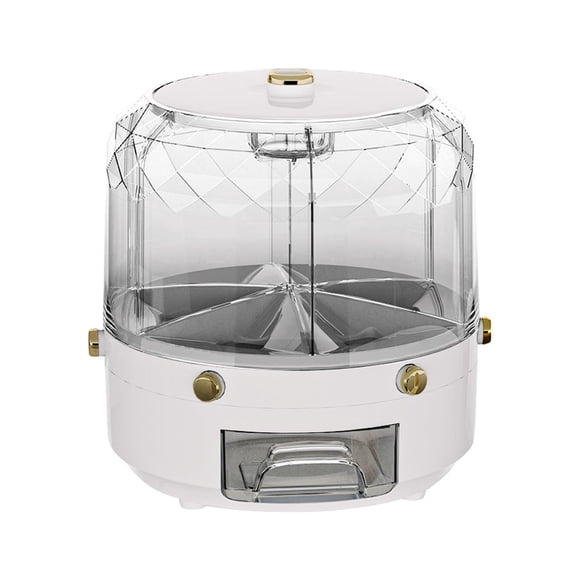 Contenedores dispensadores de cereales con rotación de 360, encimera, 6 organizaciones, exhibición de cocina, contenedores de almacenamiento de Blanco BLESIY contenedor de almacenamiento de arroz