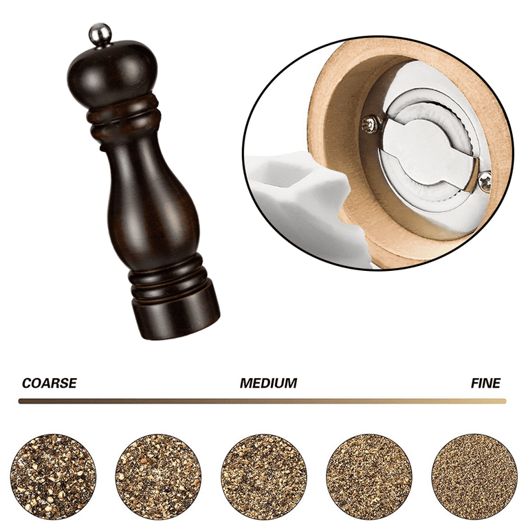 Salt and Pepper Mill Set of 2 Manual with Adjustable Ceramic Grinder from  Coarse to Fine Spice Mill Set