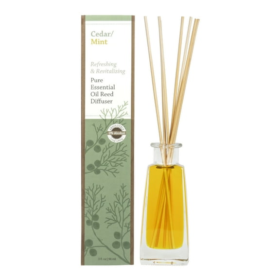 100% Pure Essential Oil 3 OZ REED DIFFUSER, CEDAR MINT