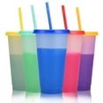 thumbnail image 1 of Vaso de plástico termosensible que cambia de color Vaso de plástico con pajita que cambia de color en frío, 1 of 15