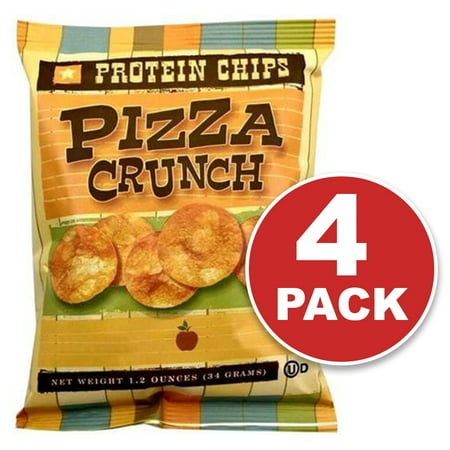 Protein Chips, Pizza Flavored, Low Carb Snack, High Fiber, 4