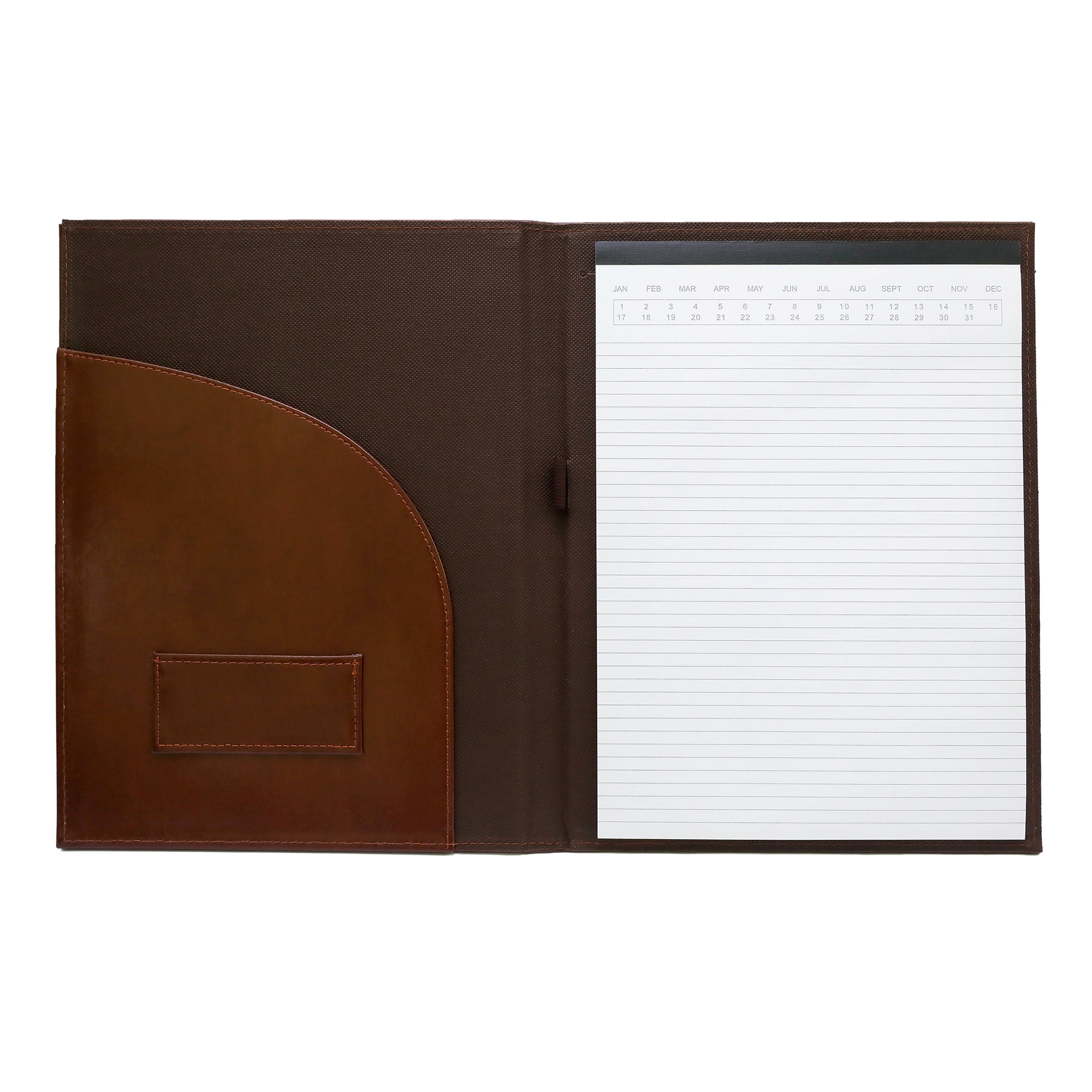 Pen+Gear Bonded Leather Padfolio, Brown, 9.5 in x 12.25 in, 1