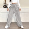 thumbnail image 4 of MaFYtyTPR Long Pants for Women Ladies Fashion Solid Color Casual Elastic Waist Loose Casual Comfortable Sweatpants Gray XXL, 4 of 5