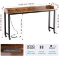 thumbnail image 3 of 70.8" Standing Desk with  Station, Extra Long Desk  Wheels for Standing and Sitting, Sofa Table Behind Couch with Power Outlets and USB Ports, Easy Assembly, Walnut, 3 of 7