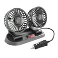 thumbnail image 1 of Ventilador de coche Cola Doble cabeza 360 grados ajustable silencioso USB, 1 of 2