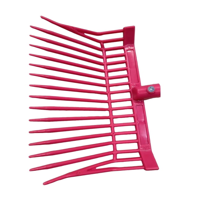 Cabezal de repuesto para horquilla de estiércol de caballo. Rastrillo de estiércol de caballo con púas anguladas. Cabezal de horquilla para heno. Rosa