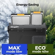 BougeRV Car Refrigerator 52QT Dual Zone, 12 Volt Portable Freezer Fridge with Wheels, APP Control Compressor Refrigerator 12V/24V DC for RV Truck Vehicle Boat Outdoor Travel Camping Trip Use