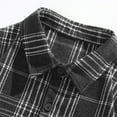 thumbnail image 4 of ZCFZJW Men's Flannel Shirts Casual Button Down Plaid Shirt Jacket Long Sleeve Fleece Shacket with Pockets Big and Tall Regular Fit Cotton Shirts Black XL, 4 of 8