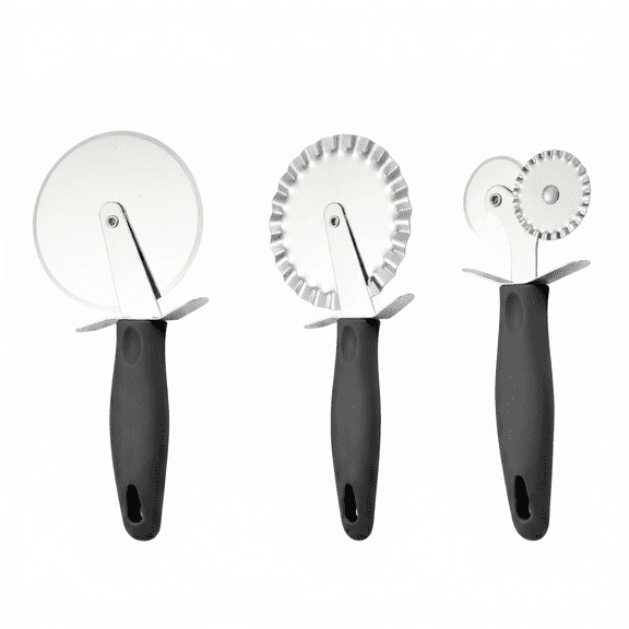 ROSEXIXI Pizza Wheel Cutter 3pcs Stainless Steel for Home Kitchen Baking Pies Pastries and Cookies