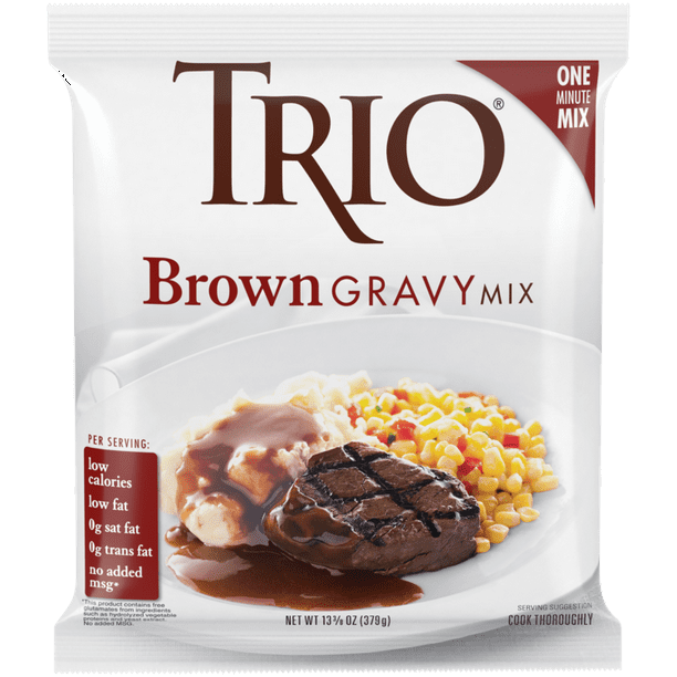 TRIO Brown Gravy Mix, Beef Gravy Sauce Mix, 13.37 Oz Bag