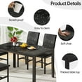 thumbnail image 3 of Baxluxe 4-Person Dining Table and Chairs Set, Faux Marble Kitchen Table with 4 Velvet Dining Chairs, Rectangle Dining Table Set for 4, 5 Pieces Dinette Set for Breakfast Nook, Apartment, Black, 3 of 7
