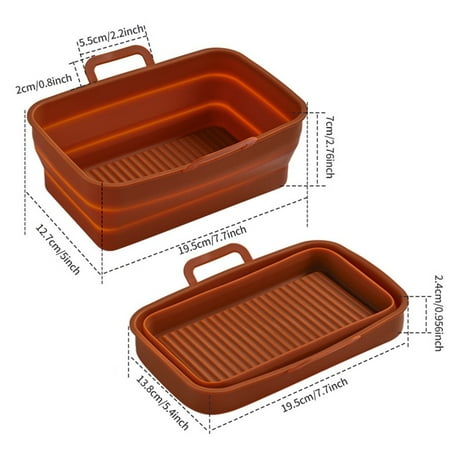 

Cogfs Heating Reusable for Air Fryer Foldable Square Silicone Pot Baking Pan