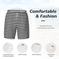 thumbnail image 3 of Mens Black White Mosaic Vertical Stripes 2 in 1 Quick Dry Swim Trunks with Compression Liner Beach Shorts, 3 of 6