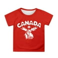 thumbnail image 1 of GDREDA Canada Day T-Shirt à Imprimé Drapeau Canada Day T-Shirt à Manches Courtes pour Filles T-Shirt d'Été à Col Rond Coupe Décontractée T-Shirts Basiques, 1 of 4