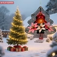 thumbnail image 3 of Stylish Metal Hanging Tree-Shaped Wind Spinner - Geometric Design with Vibrant Poinsettias Light for Garden Decor, 3 of 7