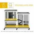 thumbnail image 4 of 43.3" 3-Story Wooden Rabbit Hutch with Wheels, Indoor Bunny Cage with Waterproof Roof & Removable Trays, 4 of 8