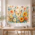 thumbnail image 5 of Yellow Butterfly Over Garden Flowers With Bees, Peaceful Watercolor for Butterfly Lovers, Botanical Wall Decor, Mother's Day Gift, Tapestry Wall Hanging for Bedroom and Living Room, 5 of 7