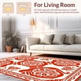 thumbnail image 2 of ODIKA 5'x7' Machine Washable Non-Slip Area Rug, Symmetrical Interlocking Medallion with Ornate Floral Motifs High Traffic Rug, Red, 394514, 2 of 7