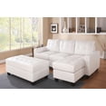 thumbnail image 2 of Sofa Sectional White Bonded Leather with Ottoman, 2 of 2