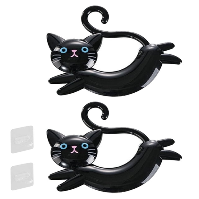 Barra de Toalla con Forma de para Montar en la Pared, Toallero Sin Perforaciones, Toallero de Detrás de la Puerta Negro