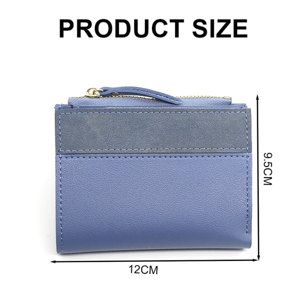 Billetera Bolsillos Cremallera Cartera Mujer FuninCrea Con Pulsera - Tarjetero Largo 18.5cm 2 Bolsillos Cremallera Piel Sintética Cartera Muñeca Mujer