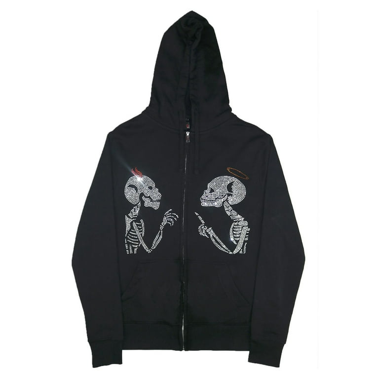 Mens skull zip up hoodies store