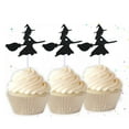 thumbnail image 6 of Halloween Cake Inserts Bat Witch Hat Decoration for Festival Parties Party Cake Supplies (6pcs) 6PCS, 6 of 7