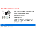 thumbnail image 2 of A/C Compressor Kit - Compatible with 2006 - 2008 Hyundai Sonata 2007, 2 of 2