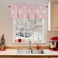 thumbnail image 2 of Valance Curtains for Kitchen Windows Merry Chrismas Winter SnowflakeRod Pocket Valance White Snowflakes on PinkShort Window Curtain Topper for Bedroom Living Room Bathroom 54x18in, 2 of 7