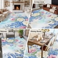 thumbnail image 5 of 6'x9' Area Rugs, Blue Spring Floral Indoor Outdoor Area Rug for Living Room Bedroom, Pink Flowers Elegant Botanical Farmhouse Washable Bathroom Rugs Kitchen Floor Carpet Mats Home Decor Aesthetic, 5 of 8