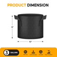 thumbnail image 2 of Bolsas para cultivo de plantas HealSmart de 11 litros, paquete de 20 con asas, tela negra, 2 of 7