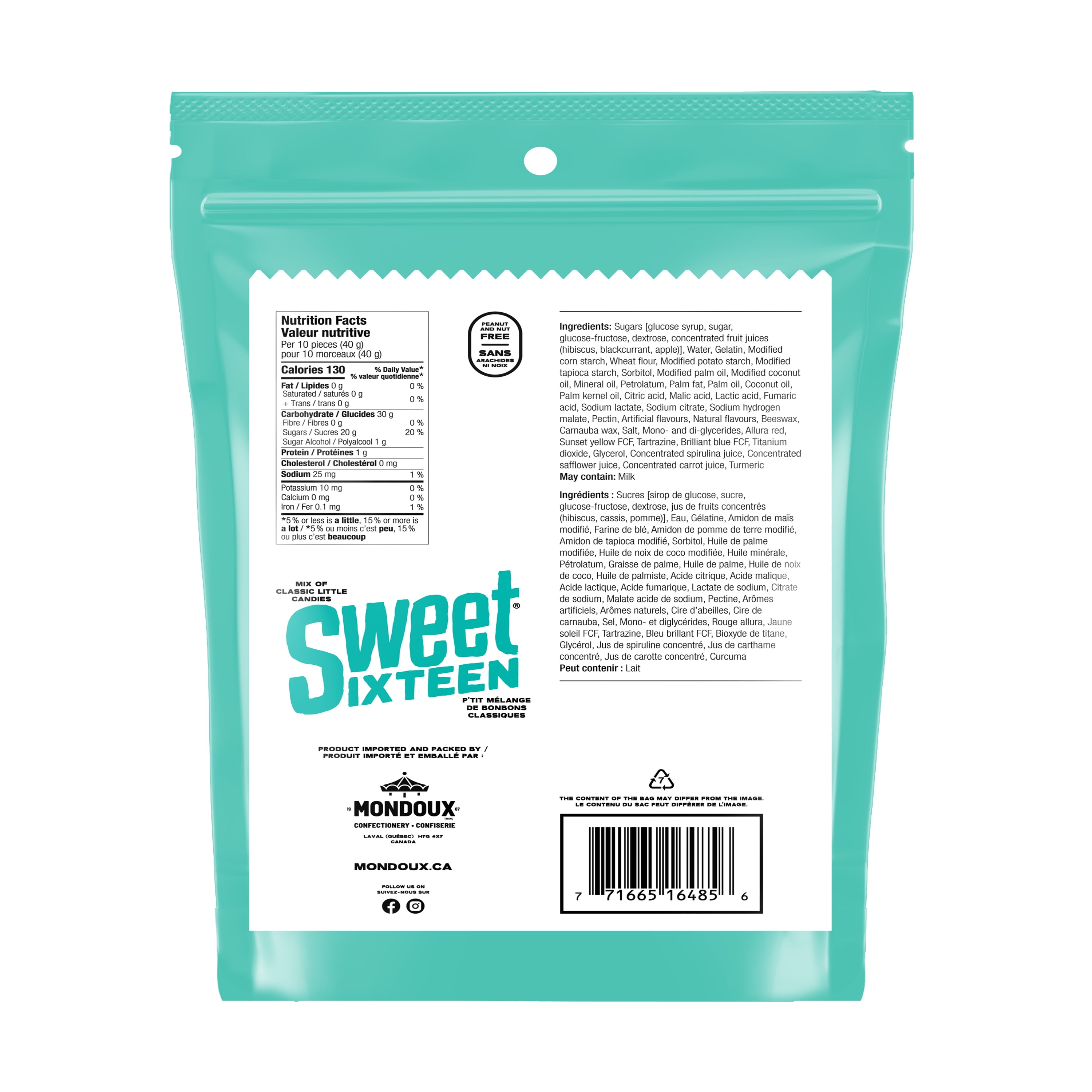 Sweet Sixteen Original, bag of 400g., Sweet Sixteen Original Candy - 400g format