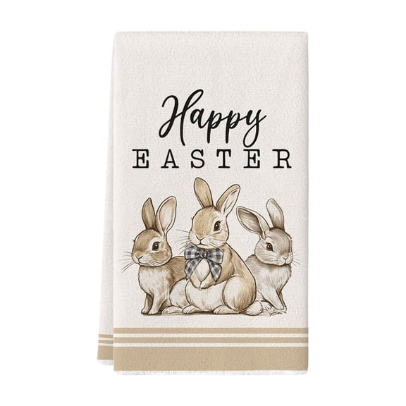 PUSPU Easter Dishs Towel Rabbited Watercolor Floral Kitchens Towel Bathroom Decor Hand Towel