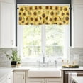 thumbnail image 3 of 3 Piece Sunflower Flower Spring Blooming Kitchen Curtains, Tier and Valance Rod Pocket Window Curtains Set Watercolor Cafe Curtains for Kitchen Valances Window Treatment 54X18in+27x24in×2, 3 of 5