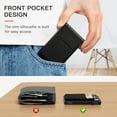 thumbnail image 4 of Slim Wallet for Men - Pop up Card Holder RFID Blocking Minimalist Business Credit Card Wallet with Money Pocket Metal Card Case for Notes and Coins and Debit Cards Black, 4 of 6