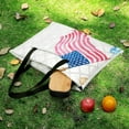 thumbnail image 5 of Patriotic Duckling Blue Bows USA Flag Picnic Blanket Waterproof Outdoor Beach Blanket Hand-held Pad Suitable for Travel, Camping, Beach, Family Gatherings, 5 of 7