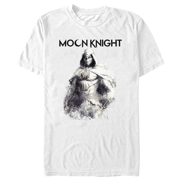 Men's Marvel: Moon Knight Watercolor Portrait Graphic Tee White 3X Large