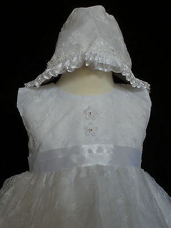 NEW INFANT GIRL & TODDLER CHRISTENING BAPTISM FORMAL DRESS, CAPE, HAT 18-30 M