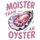 thumbnail image 2 of Camiseta gráfica divertida "Más húmedo que una ostra" para hombre: texto rosa intenso y diseño de mariscos, corte holgado, manga corta, color negro, lavable a máquina, ideal para ropa informal, diseño, 2 of 7