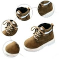 thumbnail image 4 of Xudanell Kids Shoes Winter Cotton Shoes for Boys Lace Toddler Boy Boots Leather Girls Childrens Boots Trend, 4 of 5