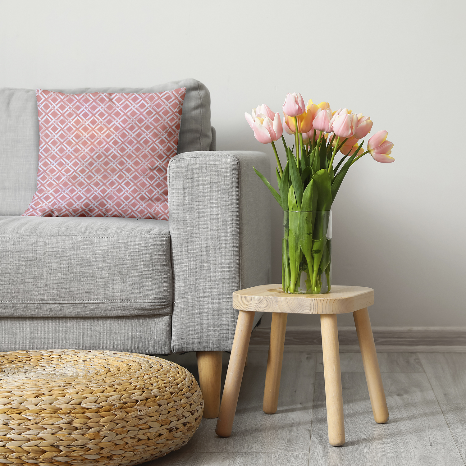 Simply Daisy 26" x 26" Rope Rigging Decorative Throw Pillow, Soft Coral (1 count)