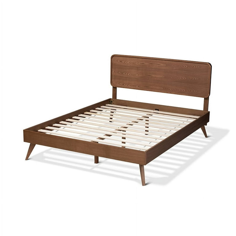 Baxton Studio Demeter Mid-Century Modern Walnut Brown Finished Wood Queen Size Platform Bed Baxton Studio Demeter Mid-Century Modern Walnut Brown Finished Wood Queen Size Platform Bed