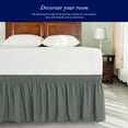 thumbnail image 2 of Subrtex Elastic Wrap Around Bed Skirt Dust Ruffle Smooth Soft Bed Frame Cover 15-inch Drop (Queen, Light Gray), 2 of 6