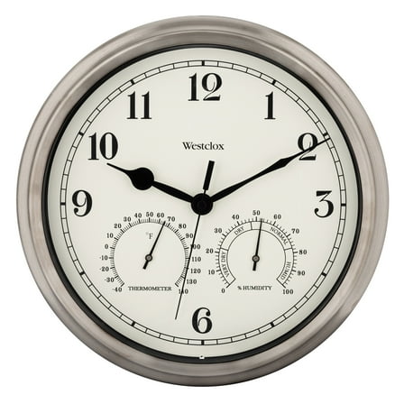 Westclox 12" Metal Indoor/Outdoor Wall Clock