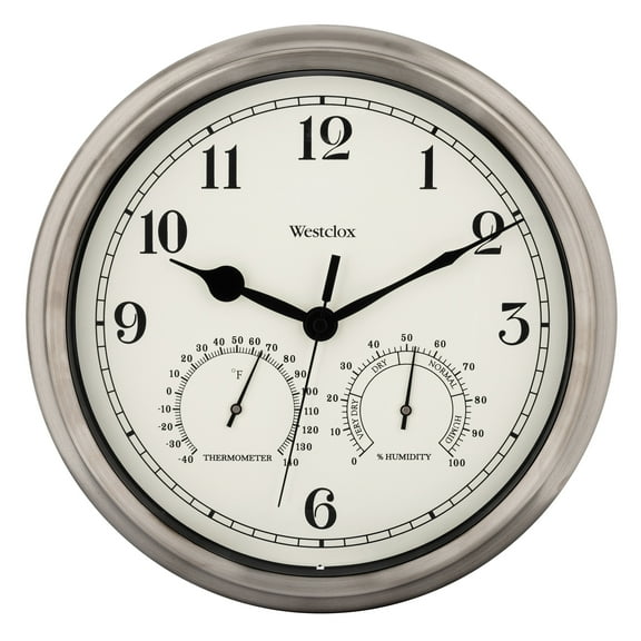 Westclox 12" Metal Indoor/Outdoor Wall Clock
