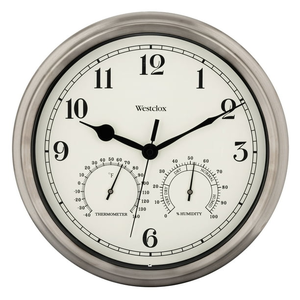 Westclox 12 Metal Indooroutdoor Wall Clock
