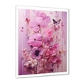 thumbnail image 2 of Designart "Delicate Pink Petals with Butterfly Art" Floral Framed Wall Art - Traditional Pink Fuschia Hallway Framed Wall Art Decor, 2 of 6