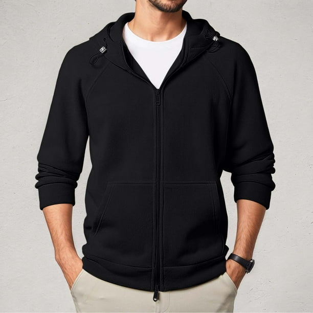 WILLBEST Sudaderas Deportivas para Hombre, Chaqueta con Capucha De Peso Pesado, con Cremallera Completa, Sudadera Cálida De Invierno para Exteriores, Ropa Informal, Jersey Suave y Cómodo XXXXGrande