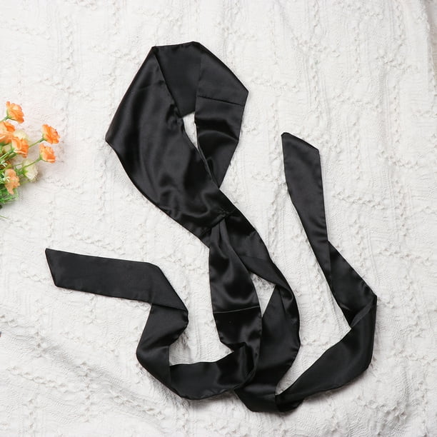 Women Silk Bow Solid Color Waist Belt Simple Classic Silk Ribbon Sash Black Walmart