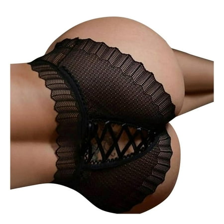 

JDEFEG Submissive Lingerie for Women Leather Lace-Up Out for Women Underwear Lace Crochet Hollow Panty Panties Corsets Lingerie for Women Plus Size Polyester Black S
